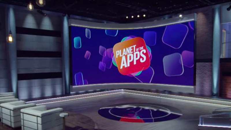 Planet of the Apps logo on set